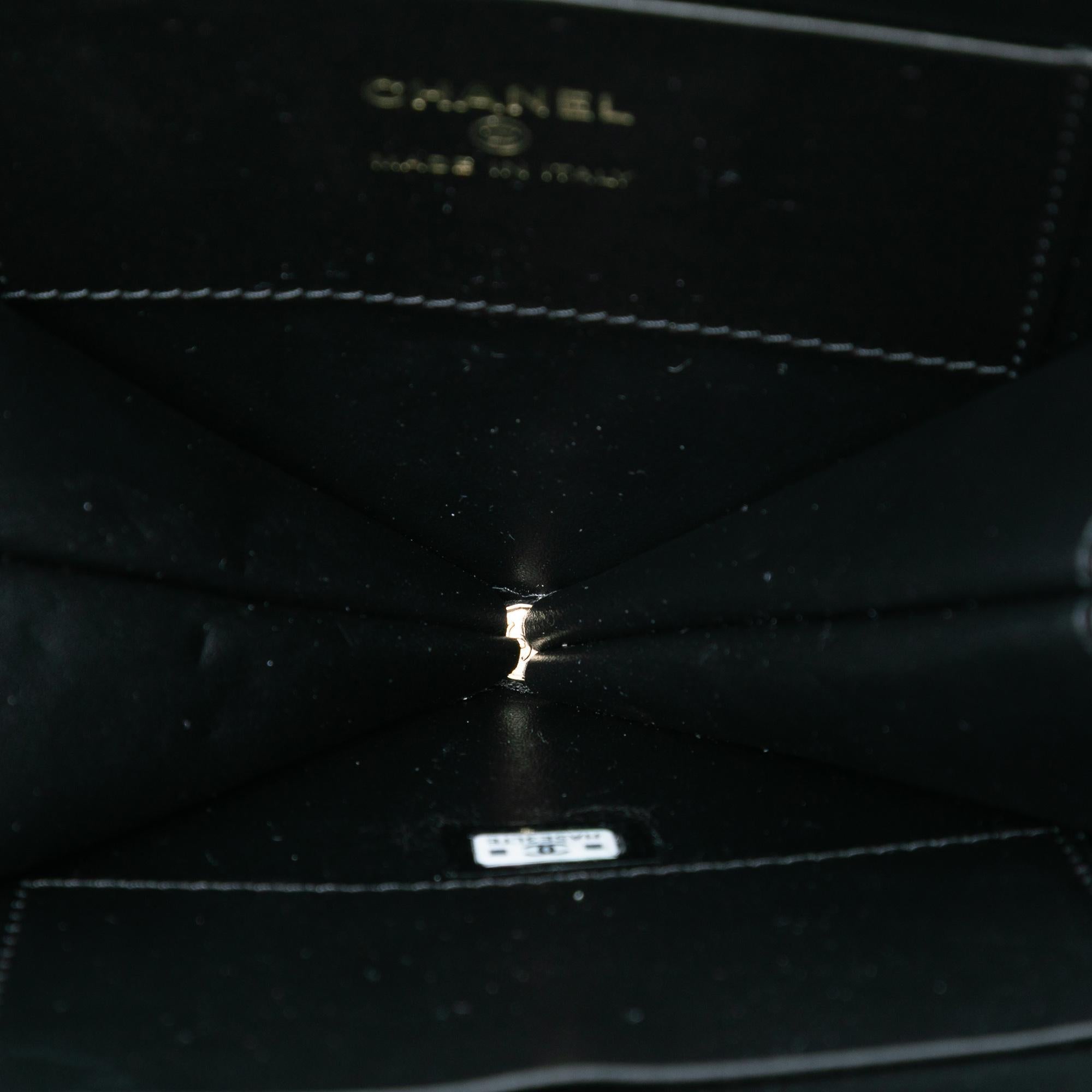 Chanel Quilted Patent Duo Heart Clutch with Chain