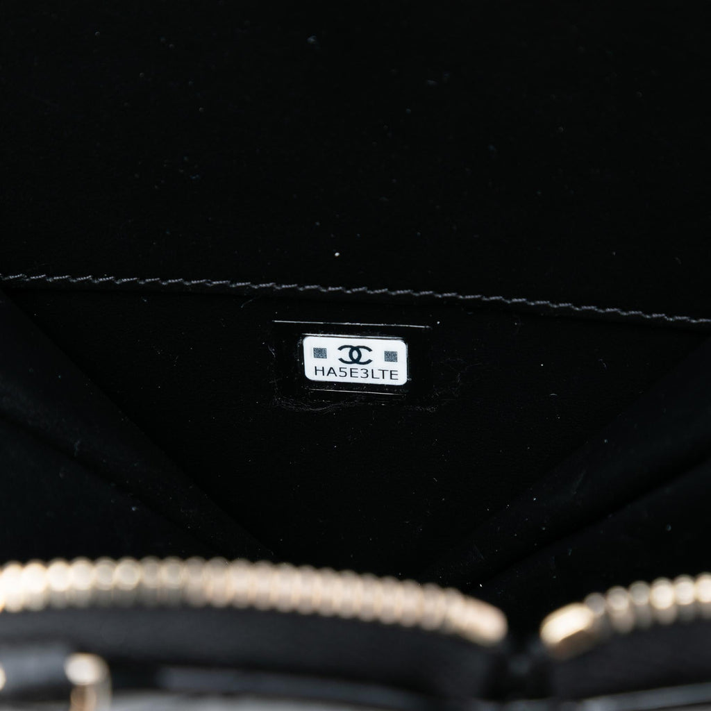 Chanel Quilted Patent Duo Heart Clutch with Chain