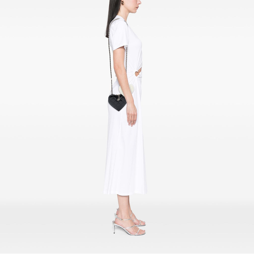 Chanel Quilted Patent Duo Heart Clutch with Chain