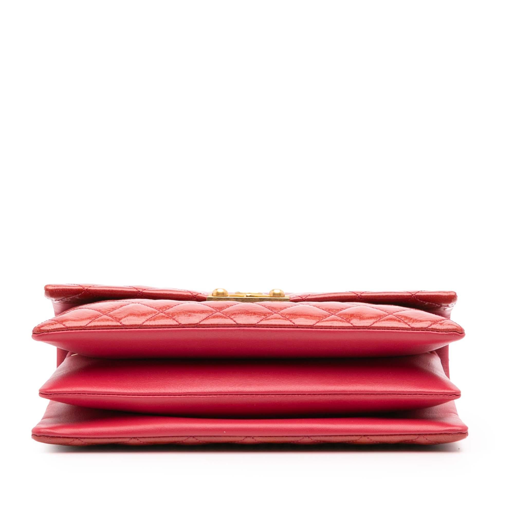 Chanel Quilted Patent Goatskin Pagoda Accordion Flap