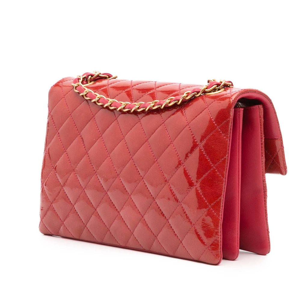 Chanel Quilted Patent Goatskin Pagoda Accordion Flap
