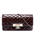 Chanel Quilted Patent Golden Class East West Wallet on Chain