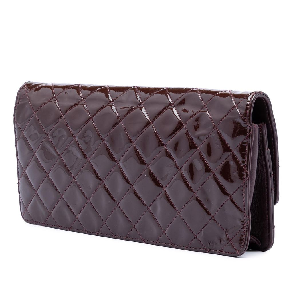 Chanel Quilted Patent Golden Class East West Wallet on Chain