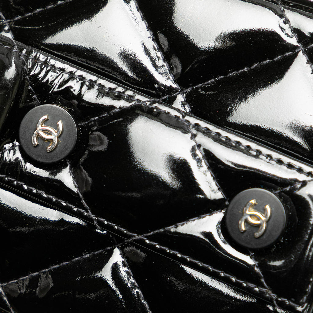 Chanel Quilted Patent Leather Box Handbag