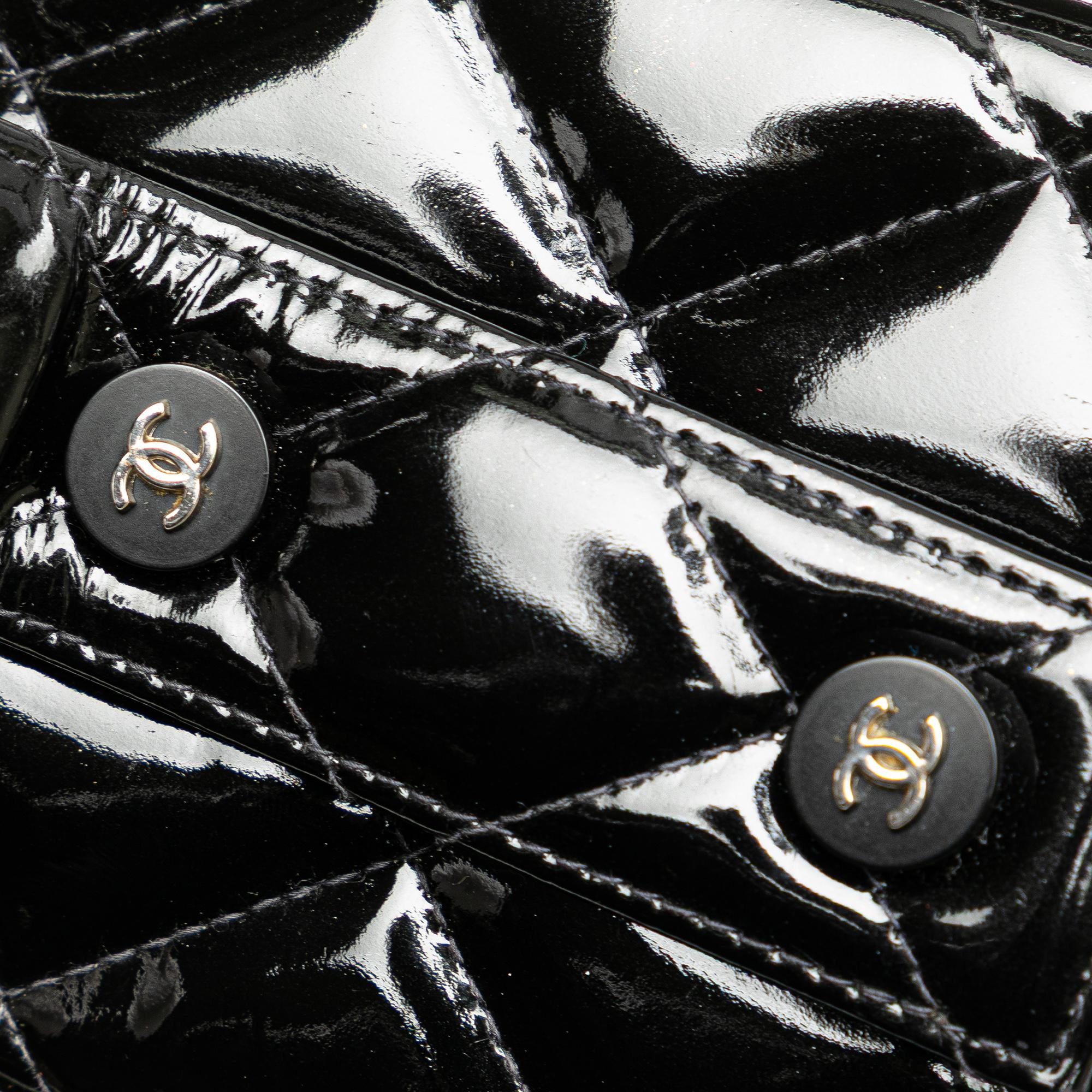 Chanel Quilted Patent Leather Box Handbag
