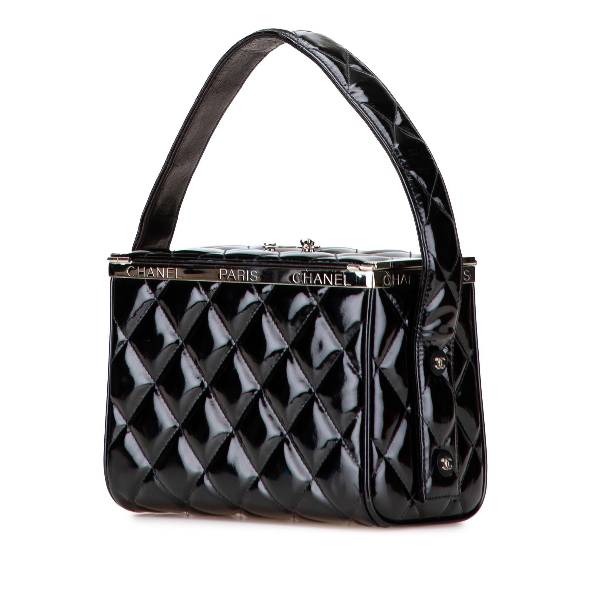 Chanel Quilted Patent Leather Box Handbag