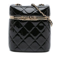 Chanel Quilted Patent Logo Chain Vanity Case