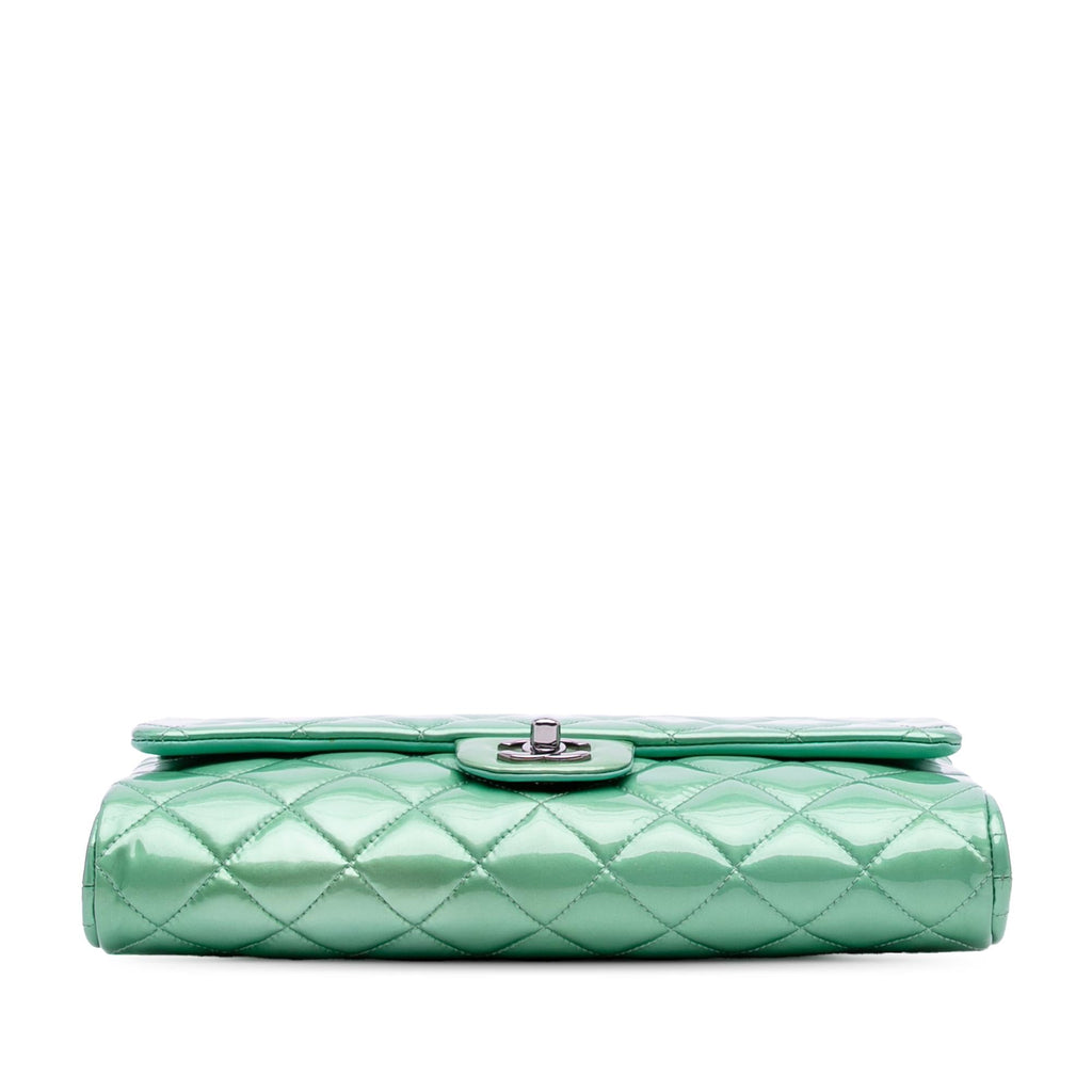Chanel Quilted Patent New Clutch on Chain