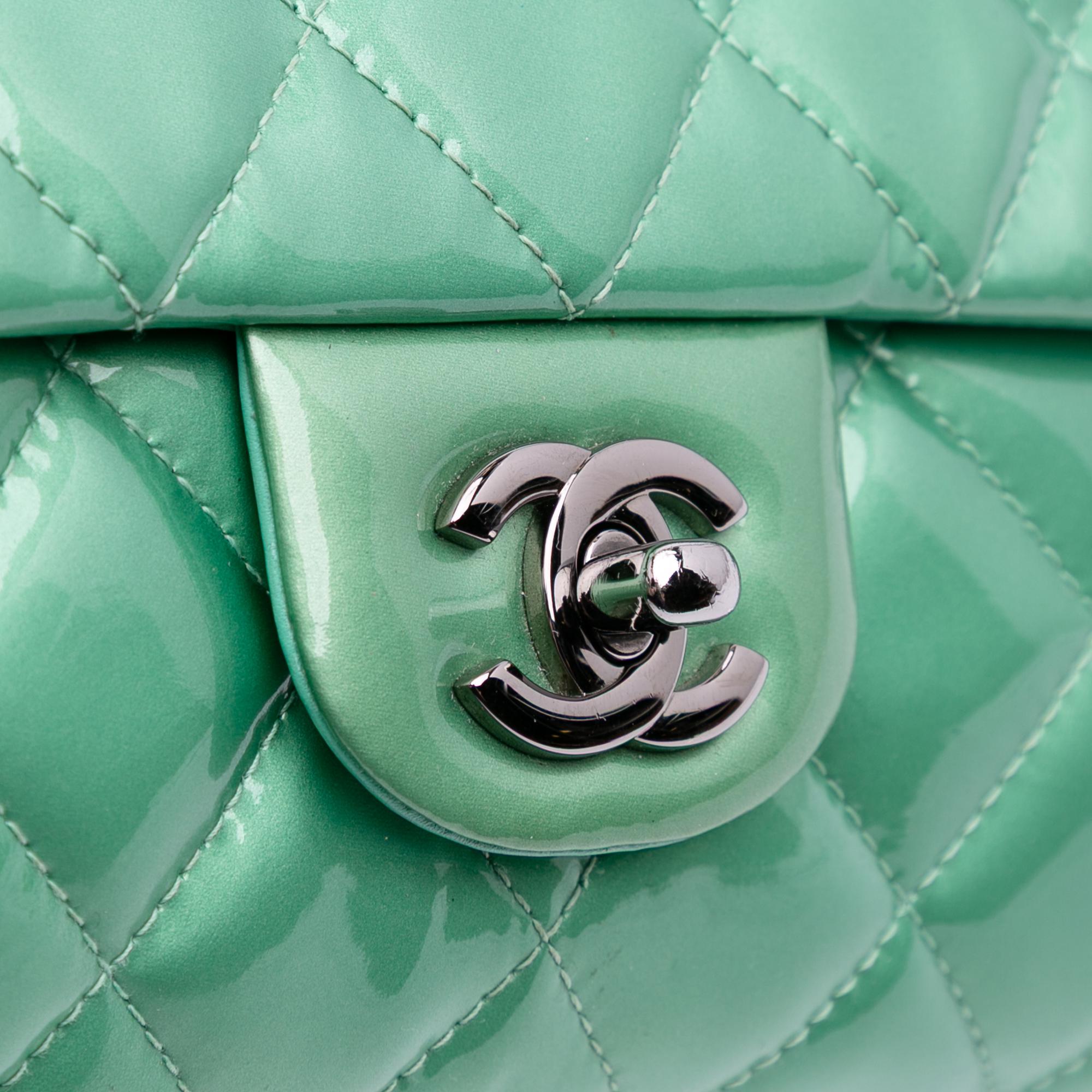 Chanel Quilted Patent New Clutch on Chain