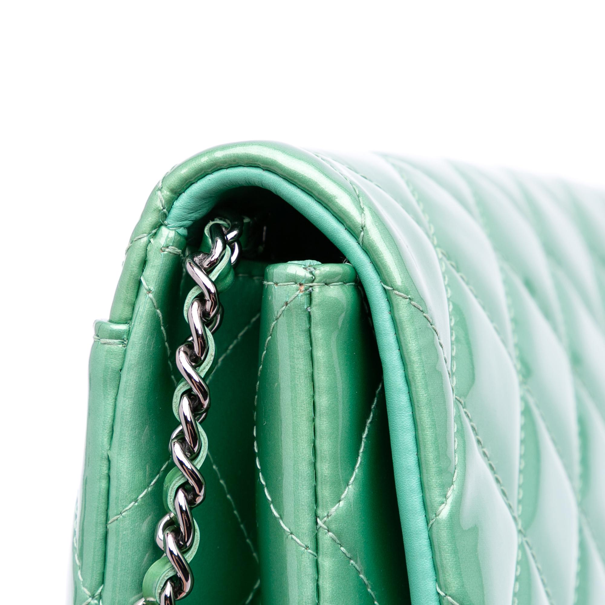 Chanel Quilted Patent New Clutch on Chain