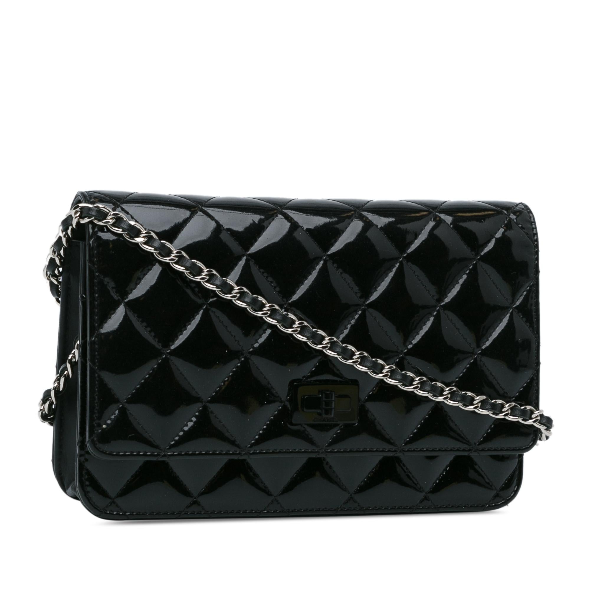Chanel Quilted Patent Reissue 2.55 Wallet on Chain (SHG-dRKON7)