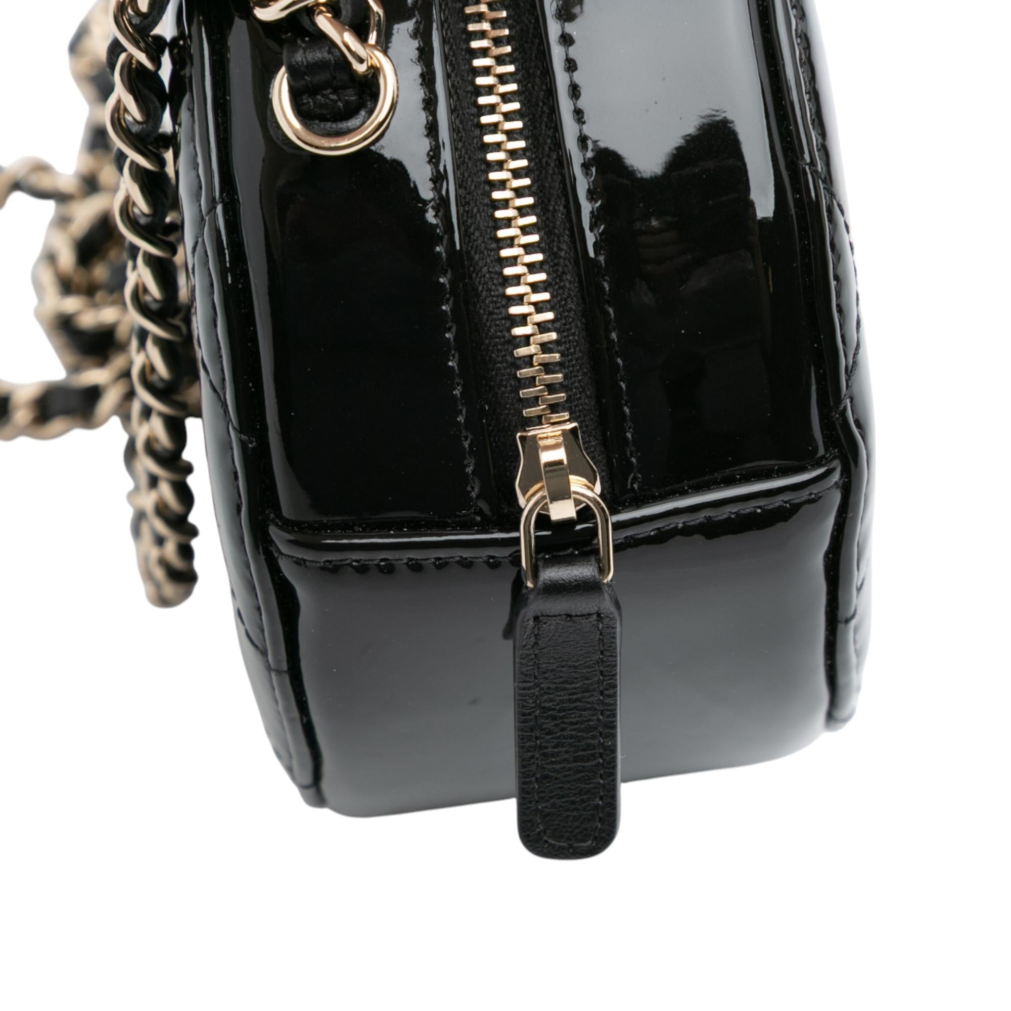 Chanel Quilted Patent Round As Earth Crossbody