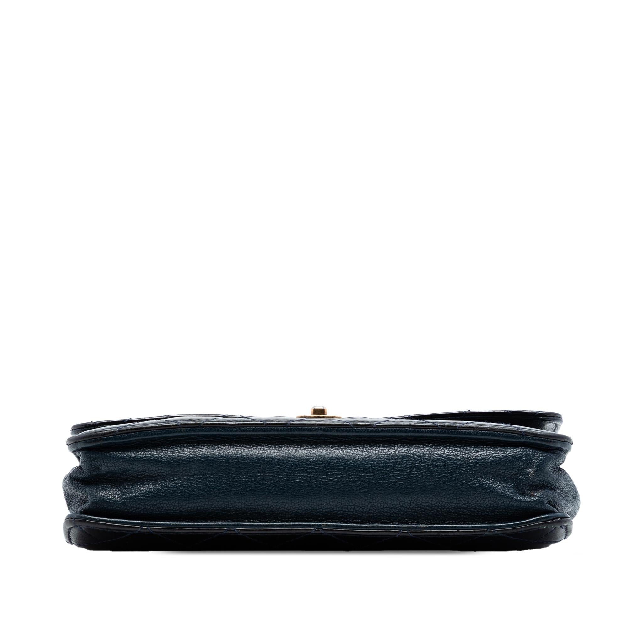 Chanel Quilted Patent and Goatskin CC Eyelet Wallet On Chain