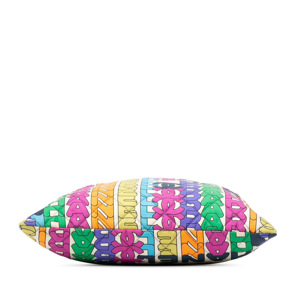 Chanel Quilted Printed Nylon Logo Shopping Tote (SHG-8Ik6Tq)