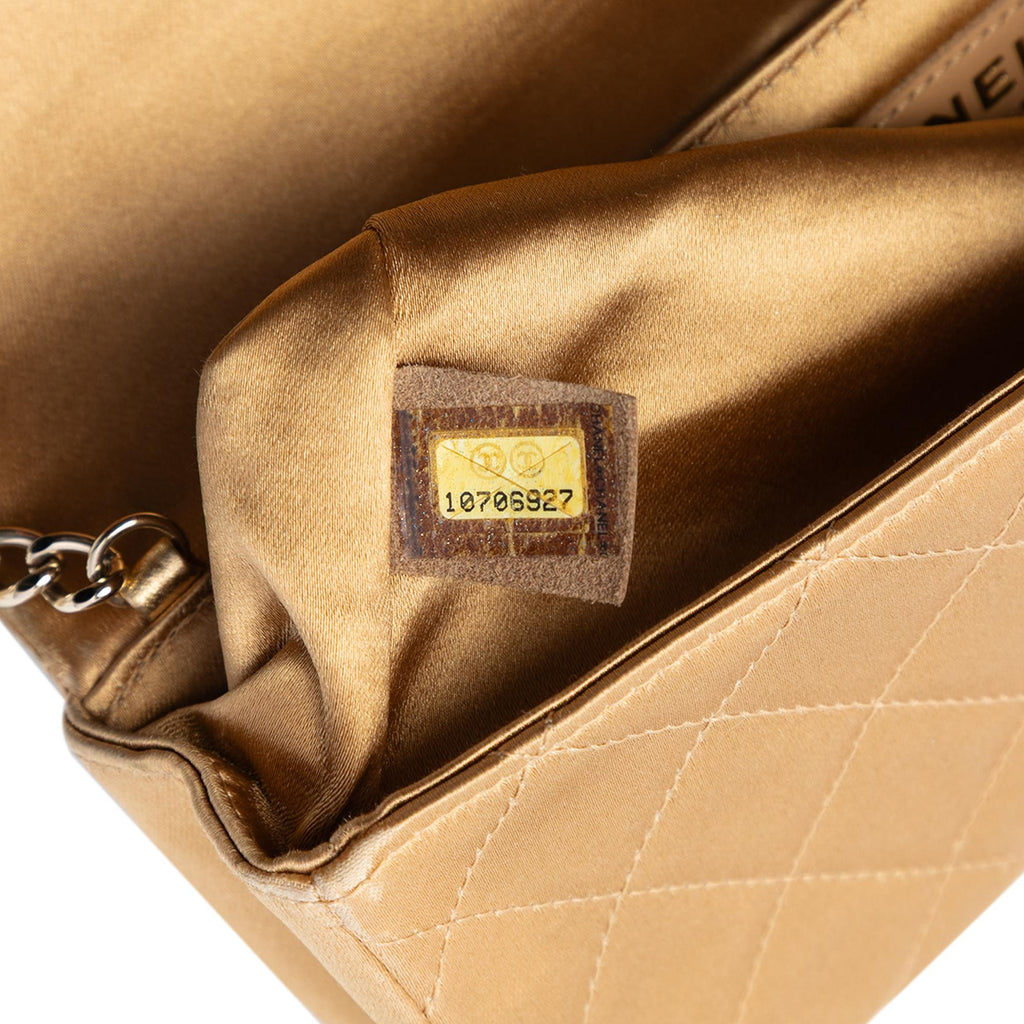 Chanel Quilted Satin Crystal Chain Clutch