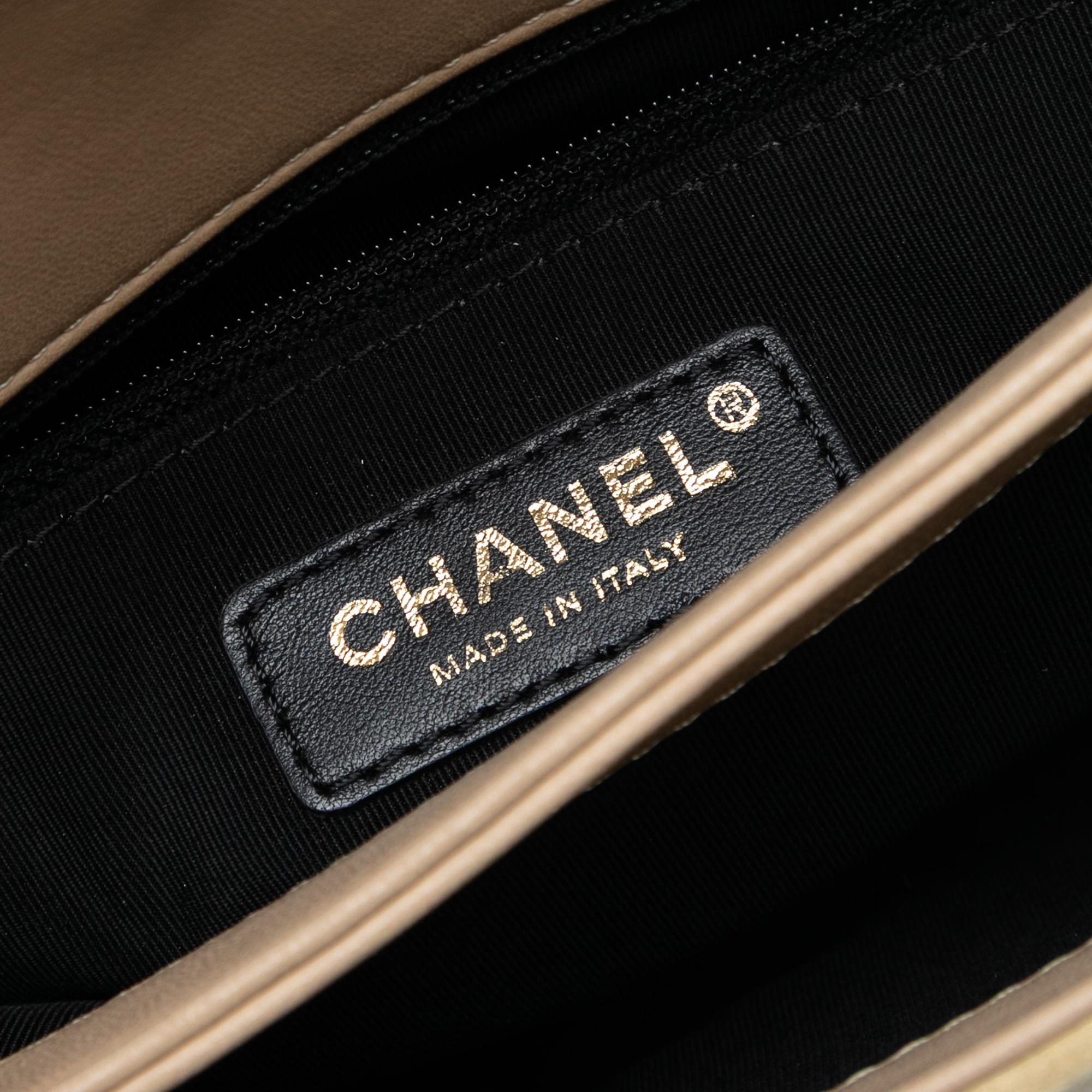 Chanel Quilted Suede Retro Label Flap