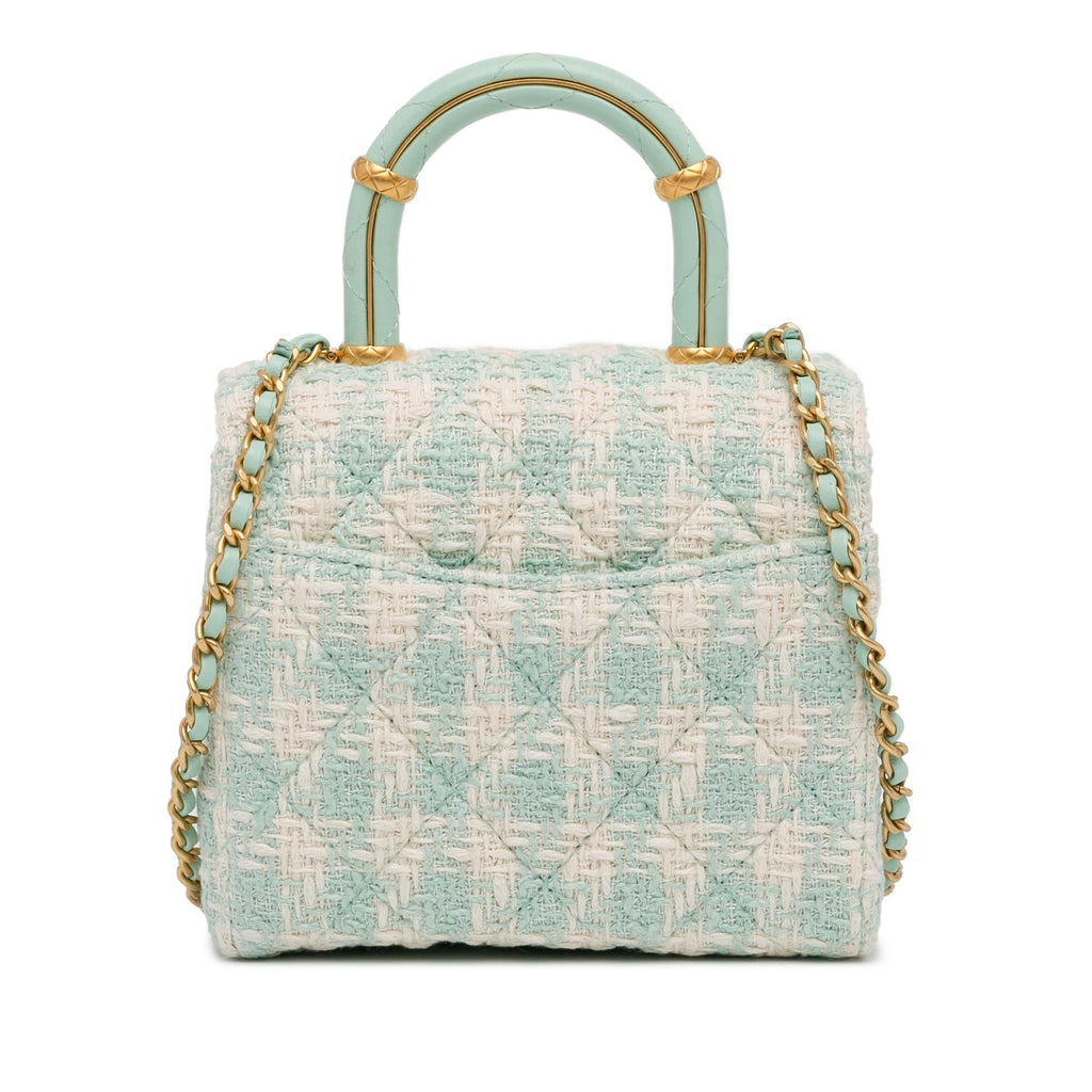 Chanel Quilted Tweed Crush Top Handle Flap (SHG-Ex9ayO)