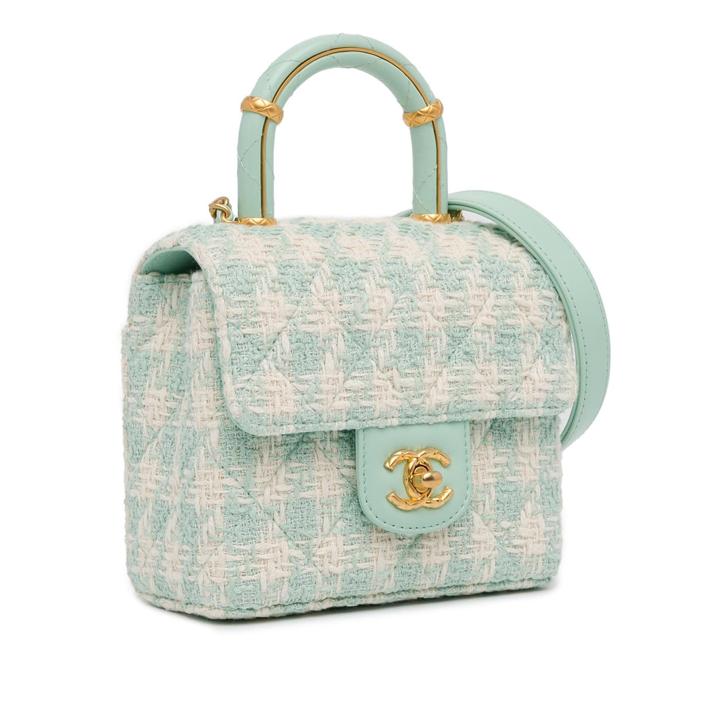 Chanel Quilted Tweed Crush Top Handle Flap (SHG-ITi7vU)