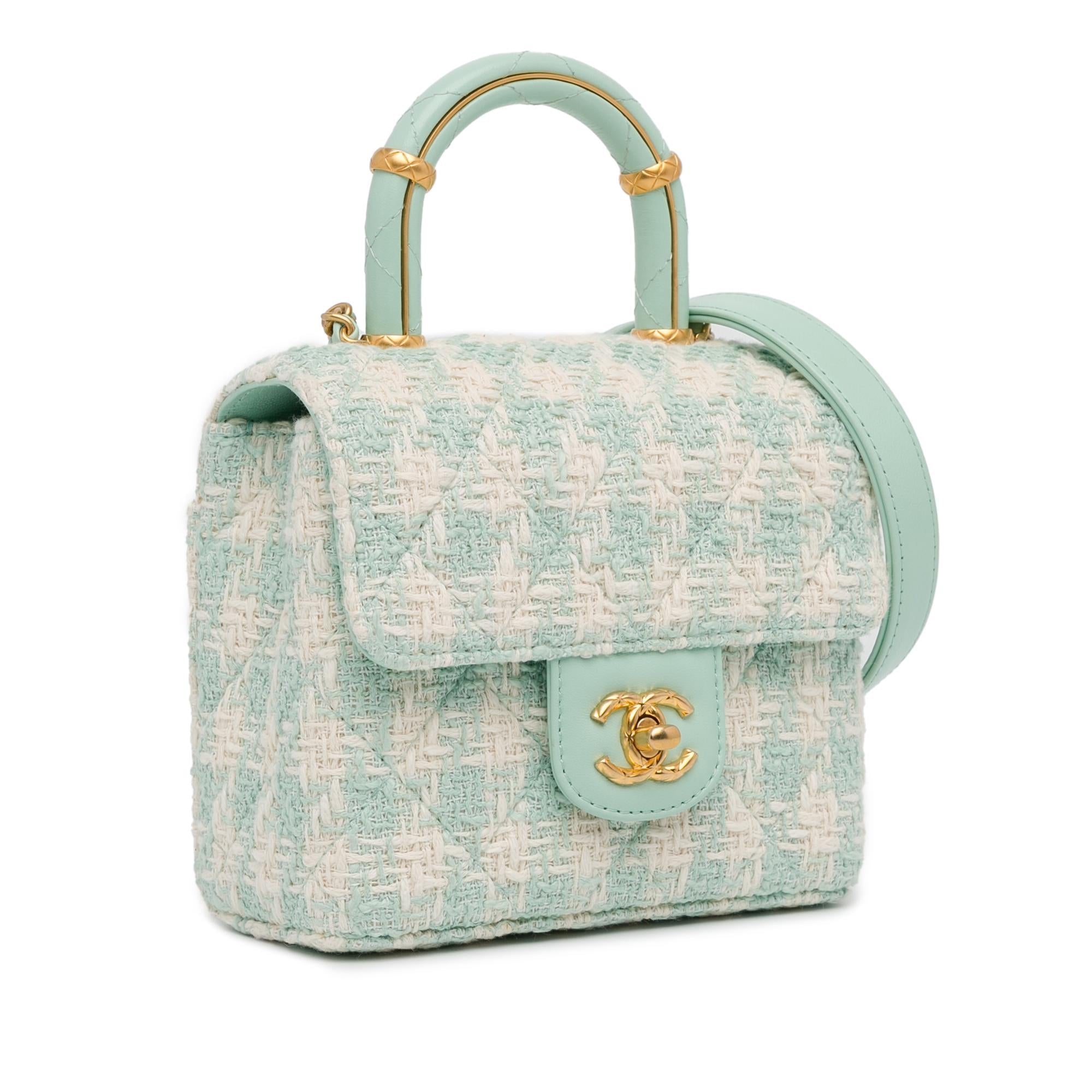 Chanel Quilted Tweed Crush Top Handle Flap (SHG-ITi7vU)