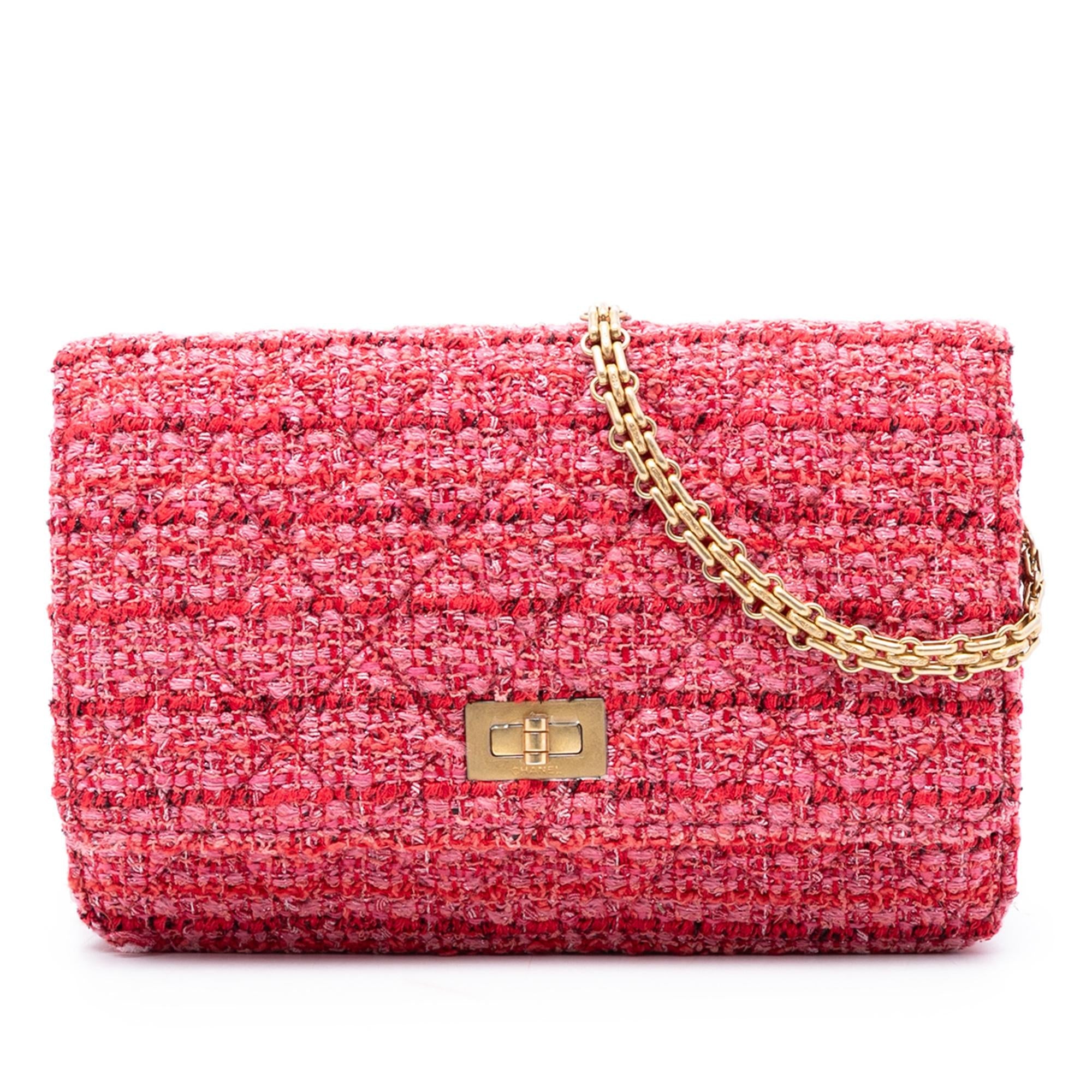 Chanel Quilted Tweed Reissue 2.55 Wallet On Chain