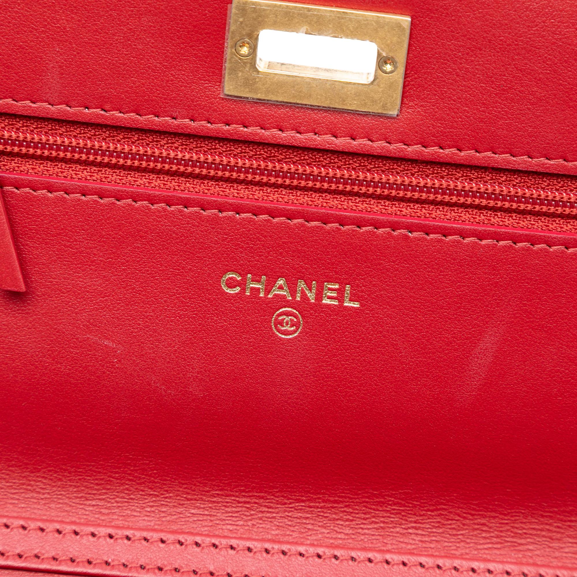 Chanel Quilted Tweed Reissue 2.55 Wallet On Chain