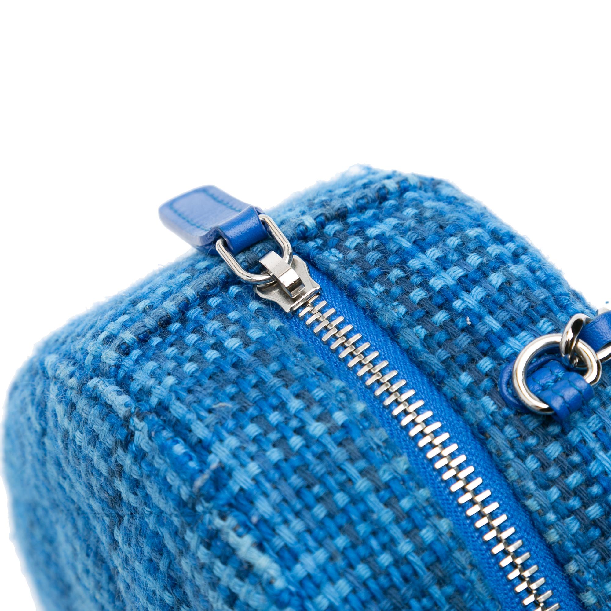 Chanel Quilted Tweed Round Clutch With Chain (SHG-mrWmol)
