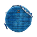 Chanel Quilted Tweed Round Clutch With Chain (SHG-mrWmol)