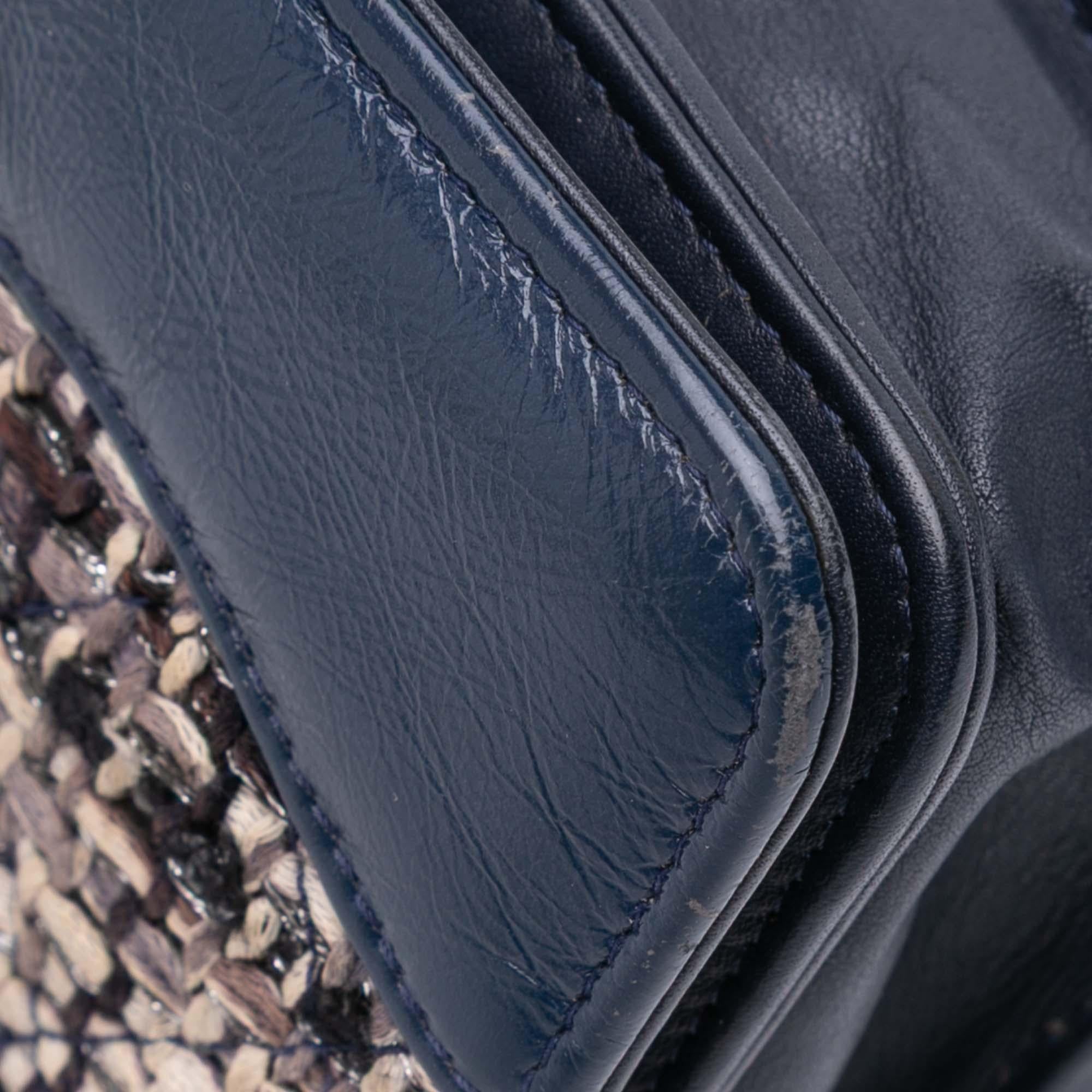 Chanel Quilted Tweed and Calfskin Gabrielle Wallet On Chain