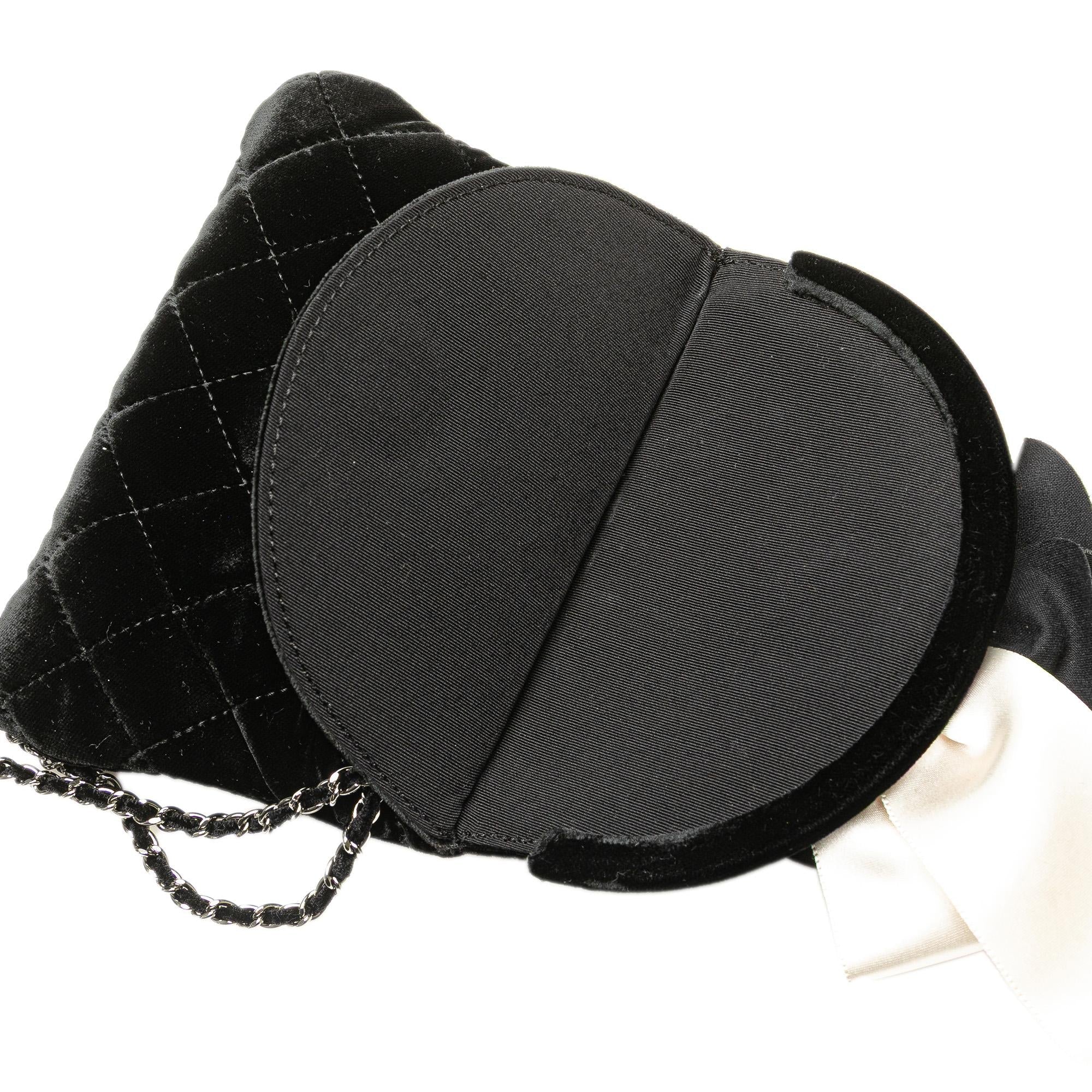 Chanel Quilted Velvet Camellia Wristlet Clutch