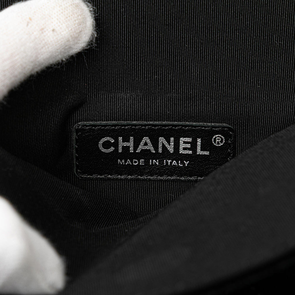Chanel Quilted Velvet Camellia Wristlet Clutch
