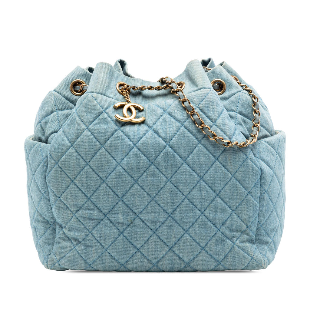 Chanel Quilted Washed Denim Urban Spirit Bucket Bag