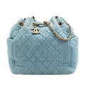 Chanel Quilted Washed Denim Urban Spirit Bucket Bag