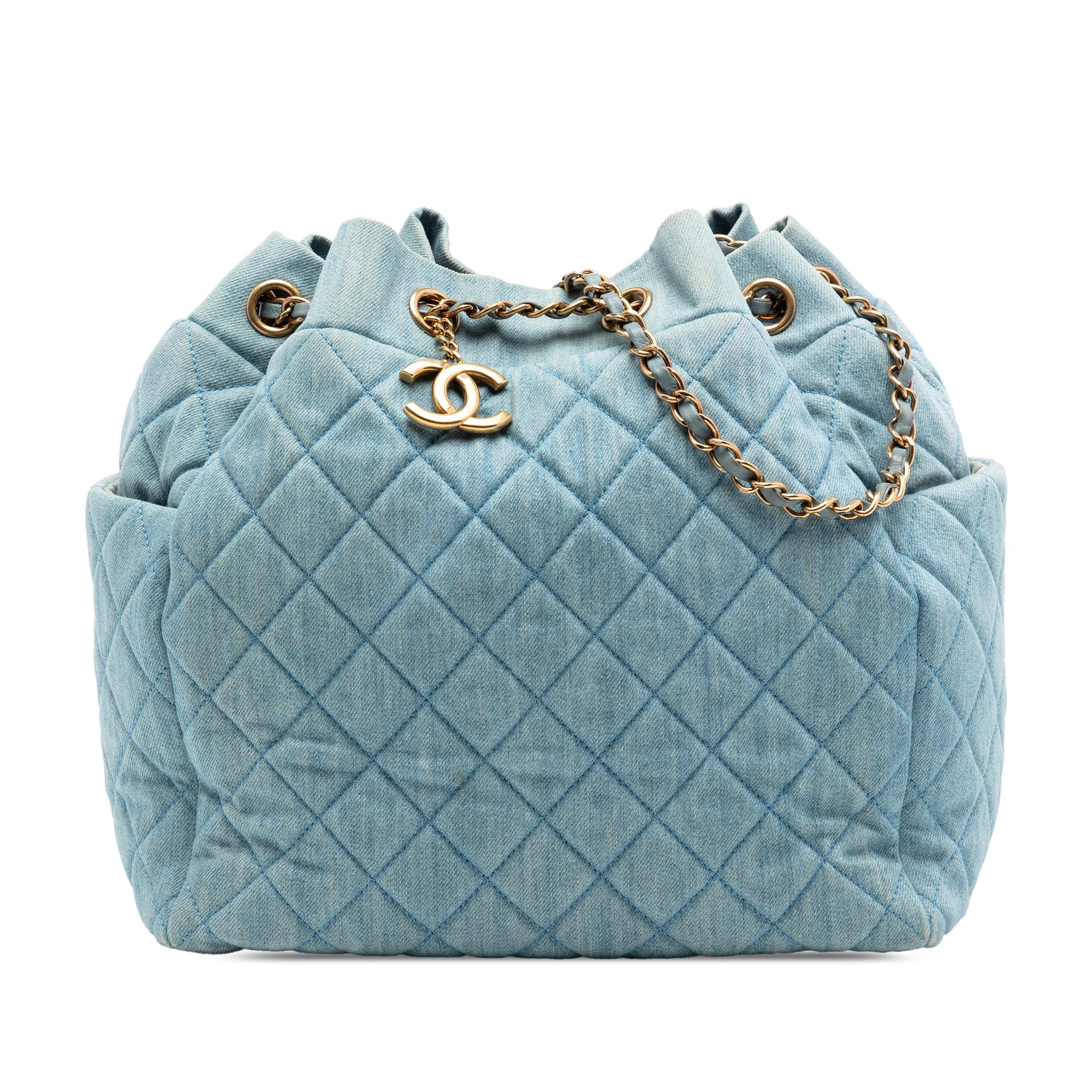 Chanel Quilted Washed Denim Urban Spirit Bucket Bag