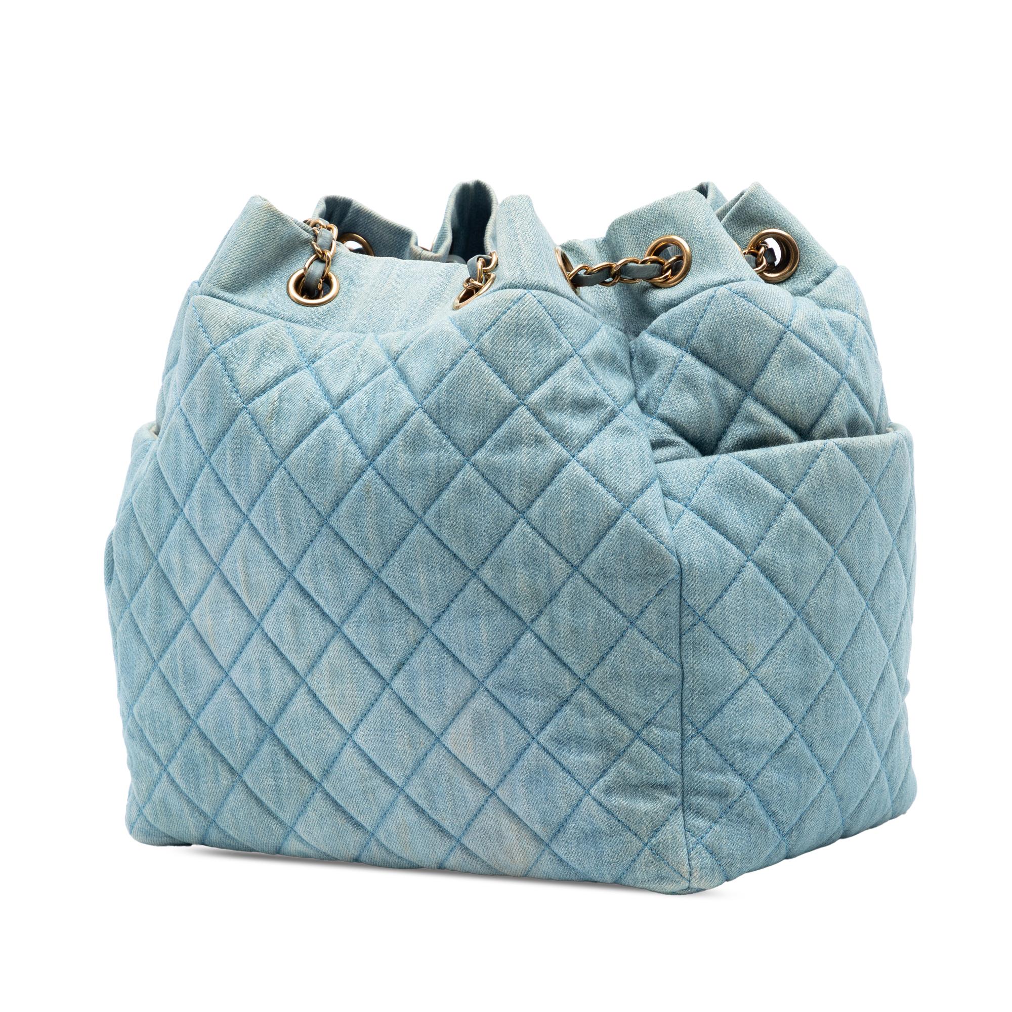 Chanel Quilted Washed Denim Urban Spirit Bucket Bag