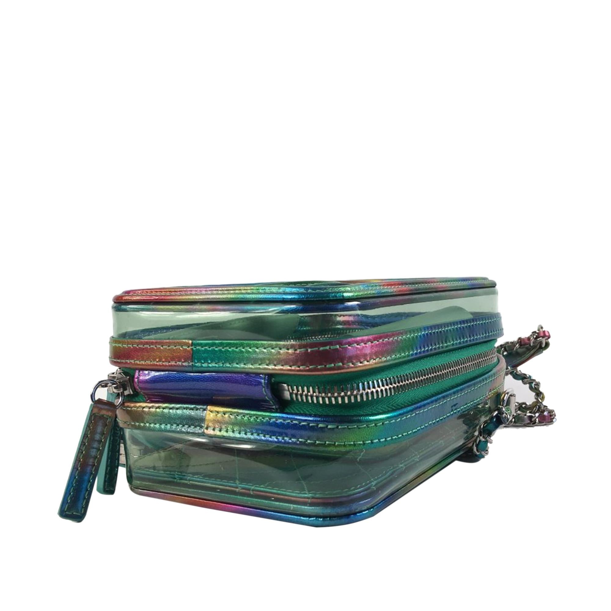 Chanel Rainbow PVC CC Filigree Vertical Vanity Case (SHG-4NUtsV)