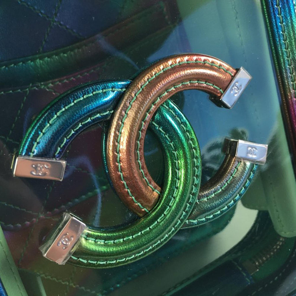Chanel Rainbow PVC CC Filigree Vertical Vanity Case (SHG-4NUtsV)
