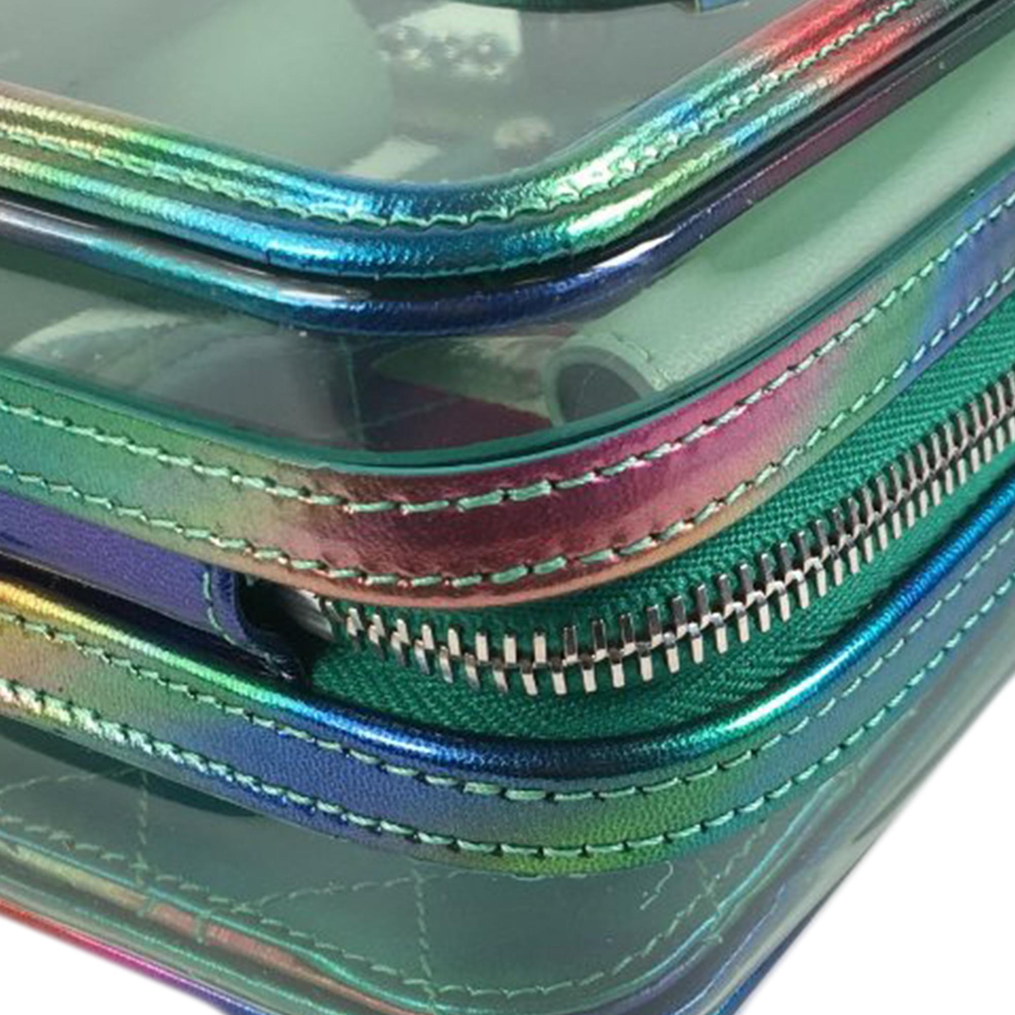 Chanel Rainbow PVC CC Filigree Vertical Vanity Case (SHG-4NUtsV)