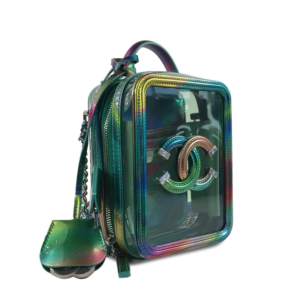 Chanel Rainbow PVC CC Filigree Vertical Vanity Case (SHG-4NUtsV)