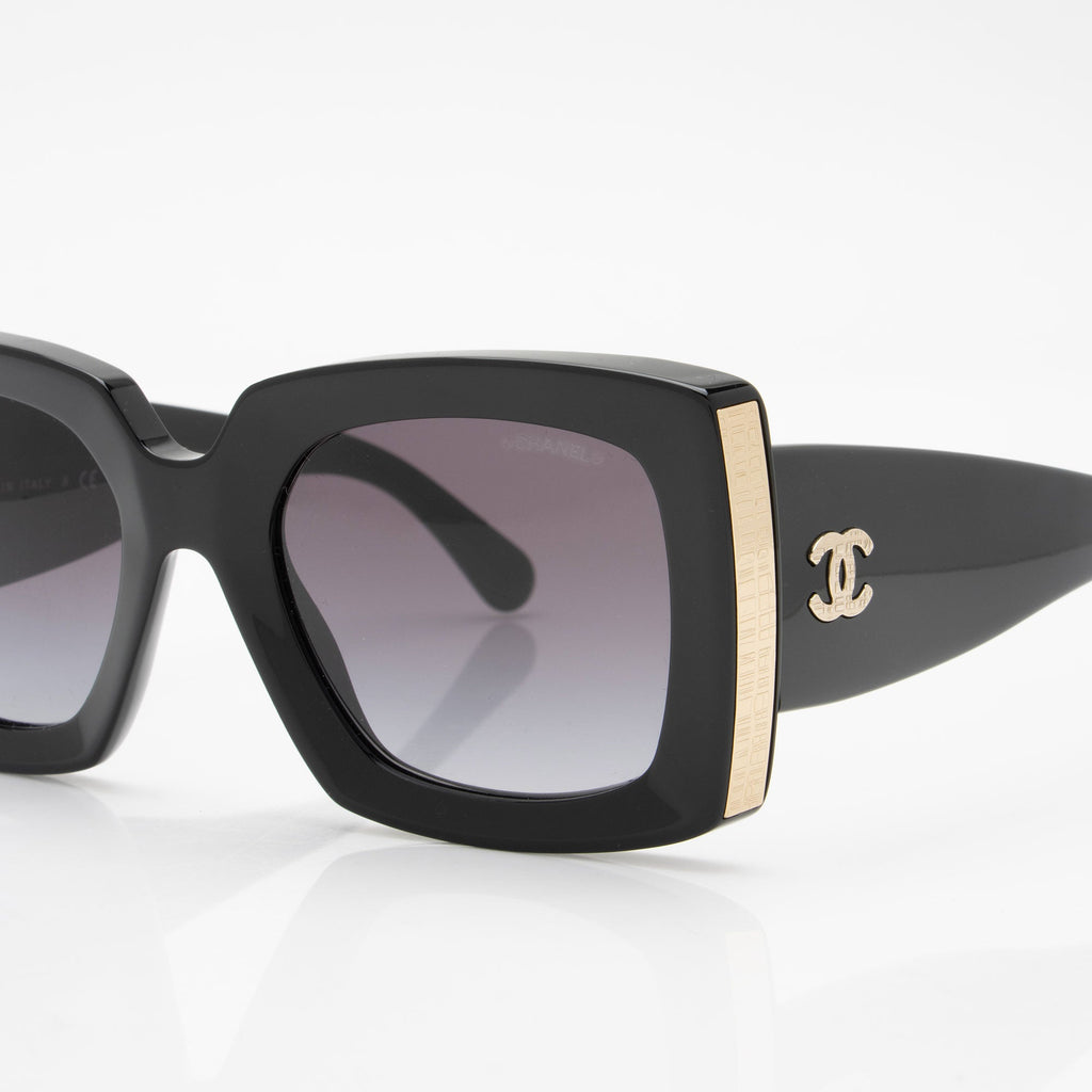 Chanel CC Oversize Rectangle Sunglasses (SHF-4WIMnf)