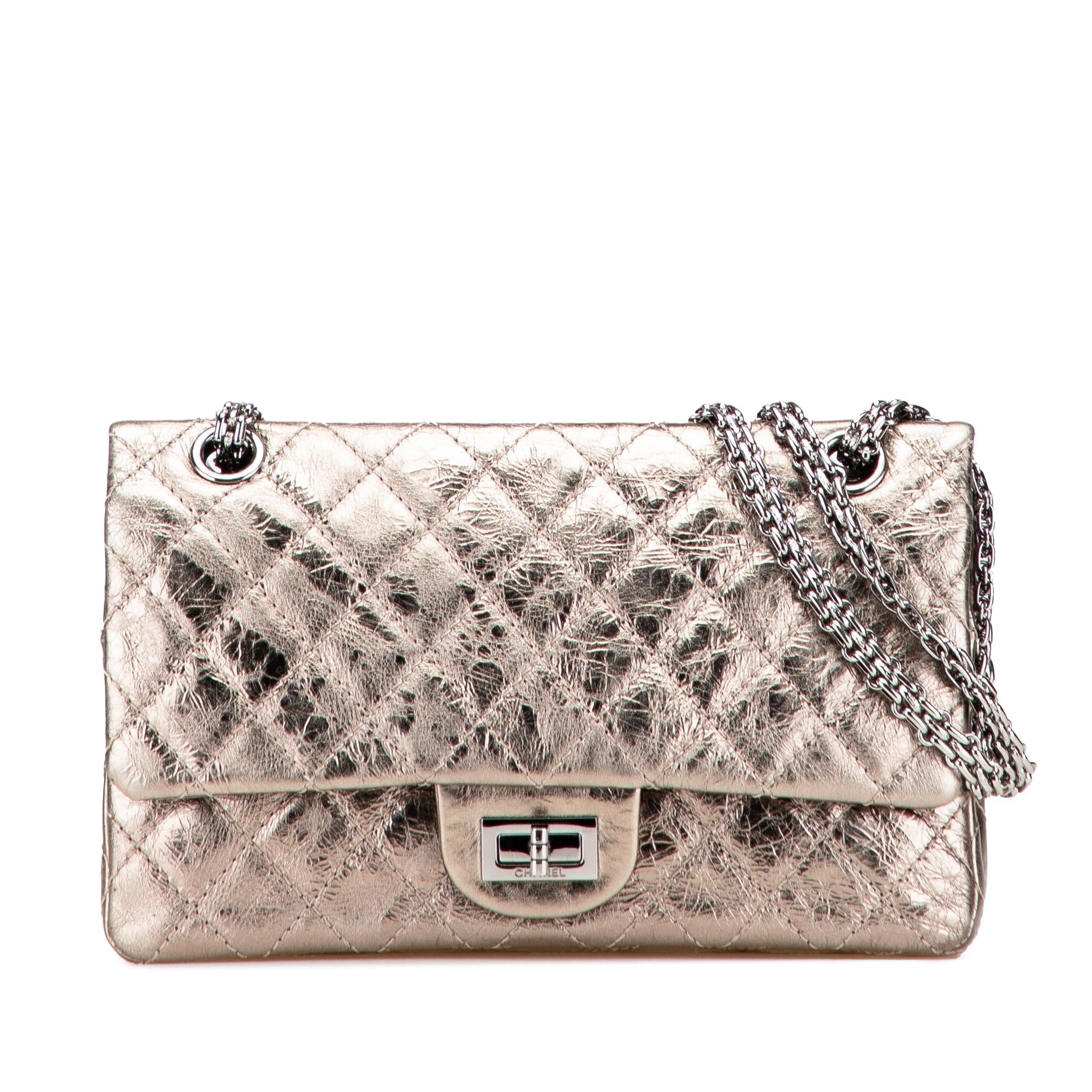 Chanel Reissue 2.55 Aged Metallic Calfskin Double Flap 225