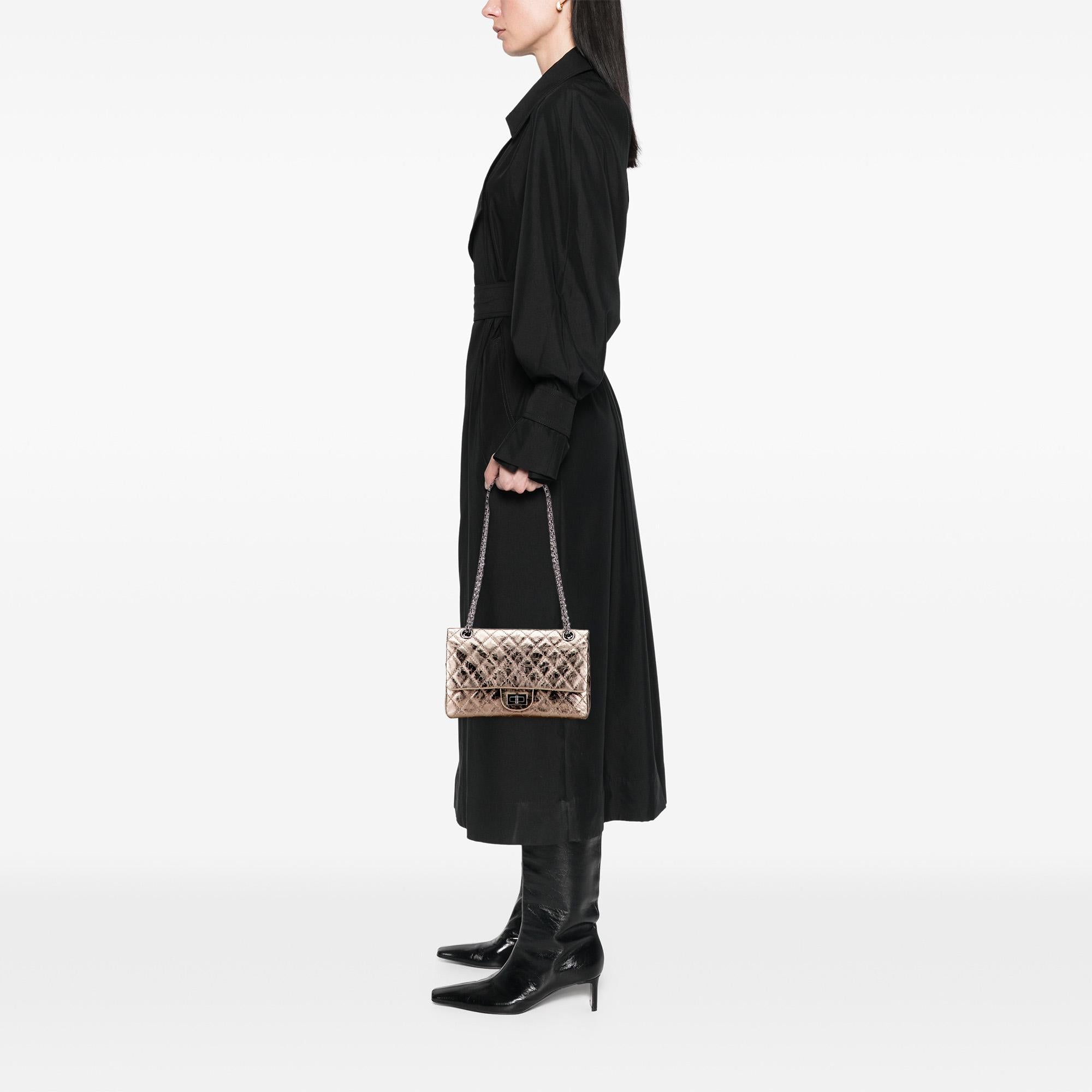 Chanel Reissue 2.55 Aged Metallic Calfskin Double Flap 225