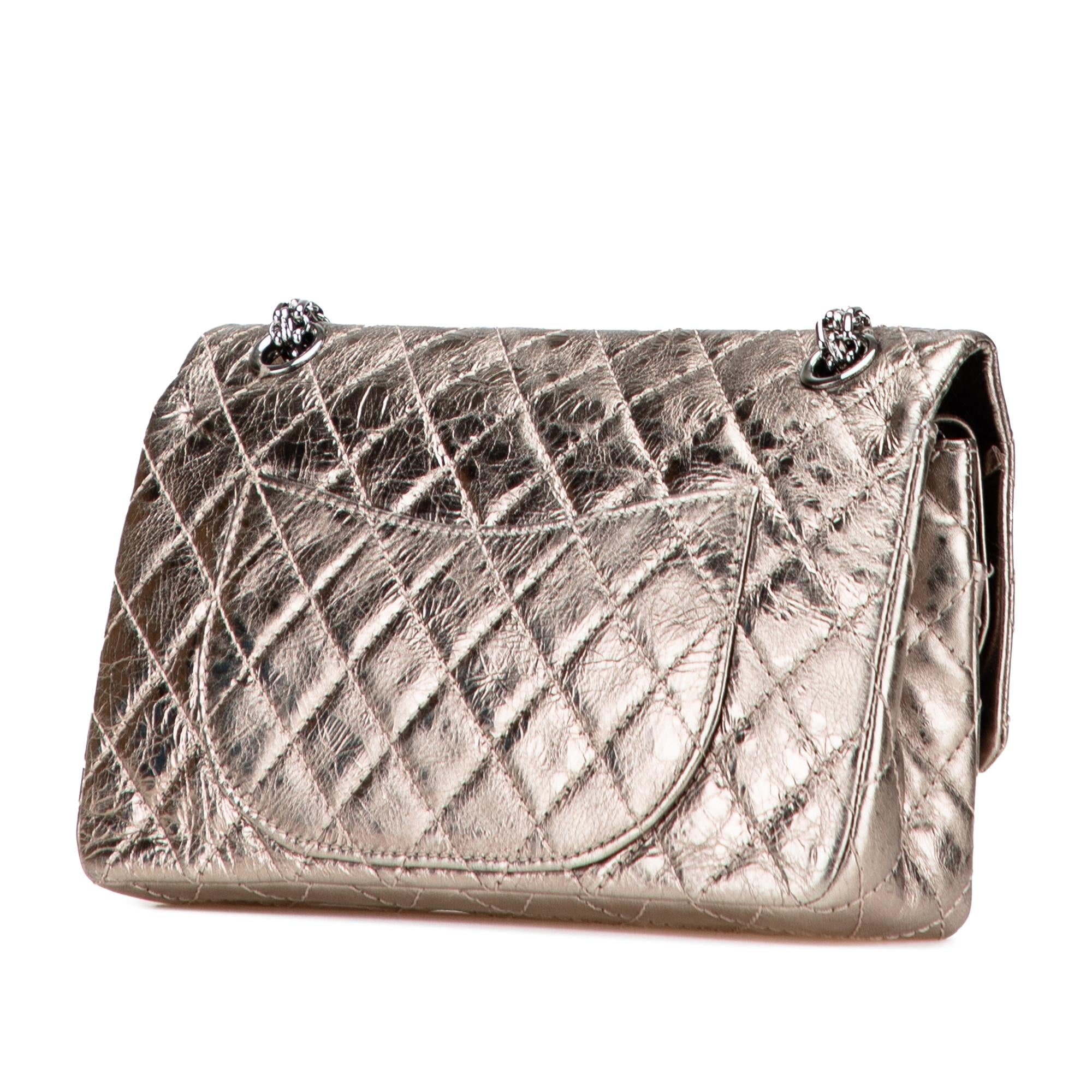 Chanel Reissue 2.55 Aged Metallic Calfskin Double Flap 225