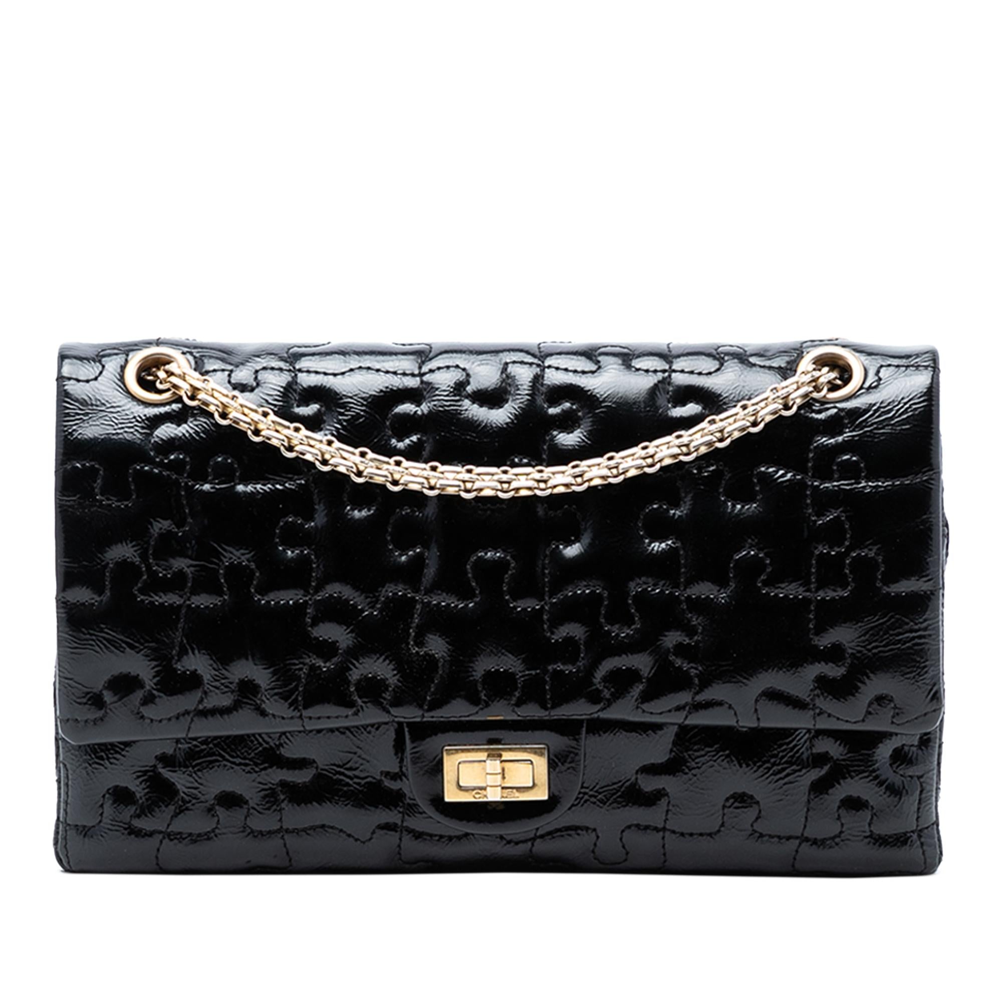 Chanel Reissue 2.55 Crackled Patent Puzzle Double Flap 226