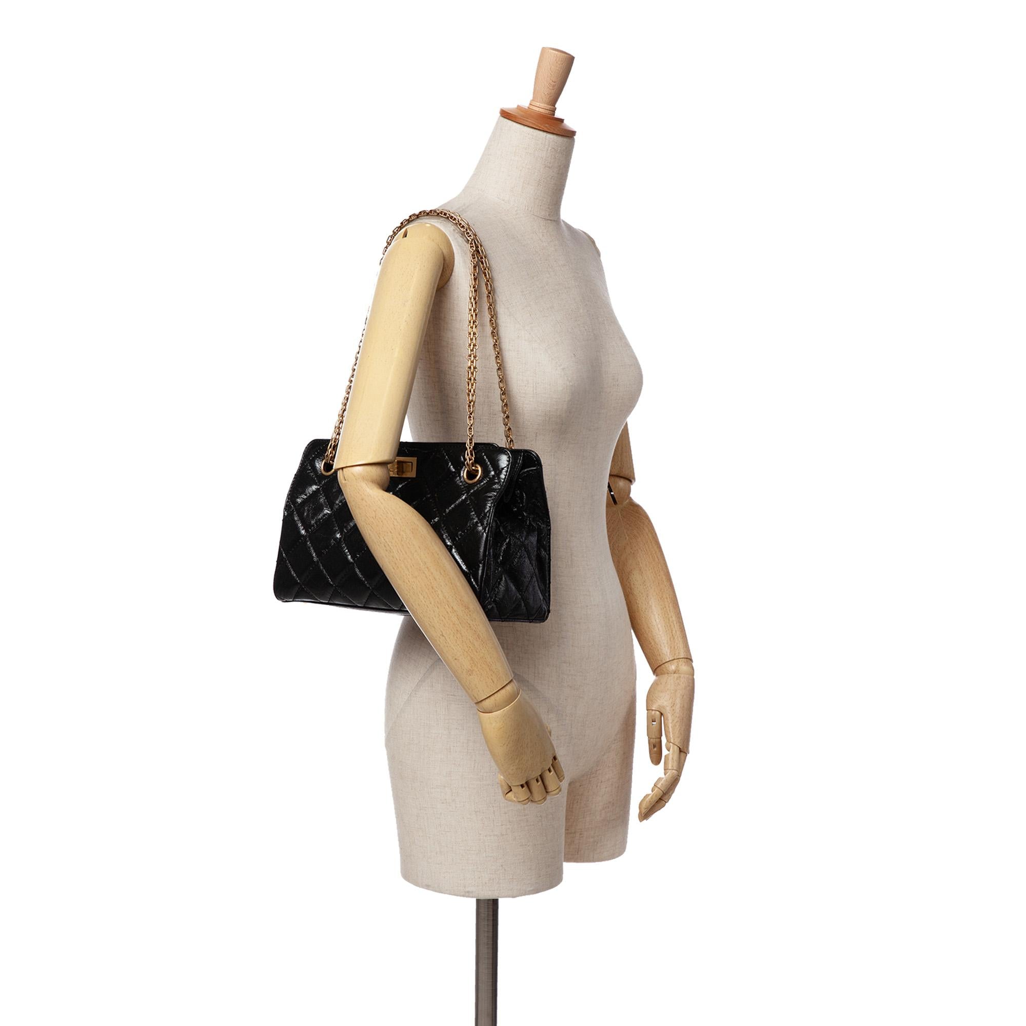 Chanel Reissue 2.55 Glazed Crackled Calfskin Shopping Bag