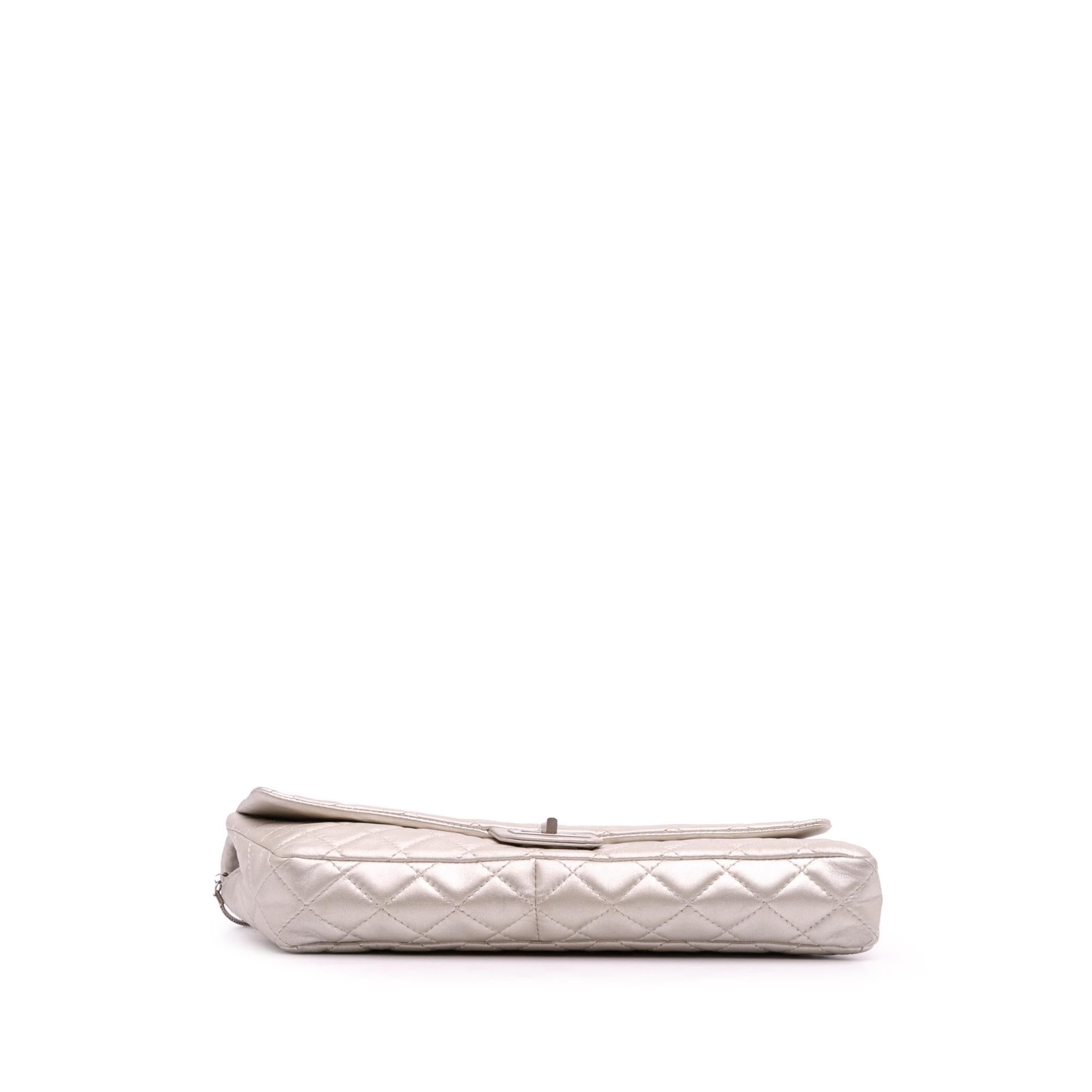 Chanel Reissue 2.55 Metallic Lambskin Clutch With Chain