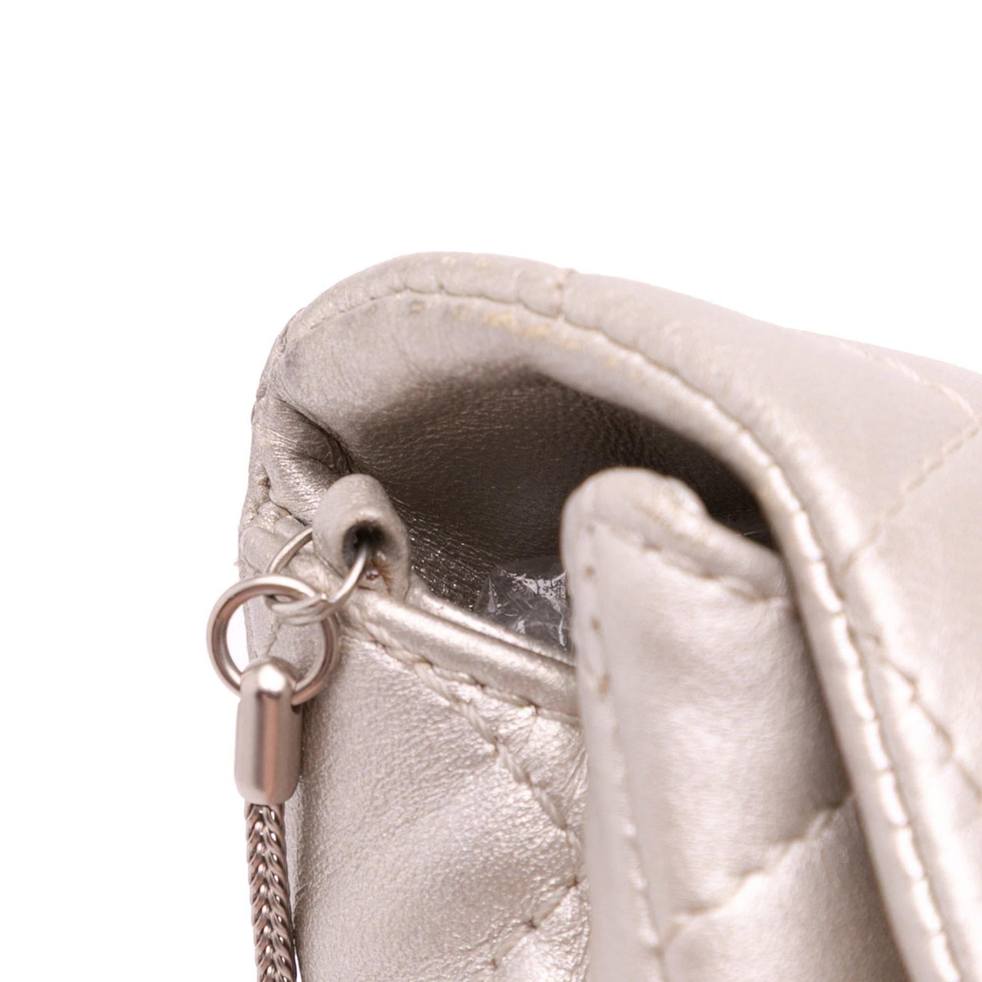 Chanel Reissue 2.55 Metallic Lambskin Clutch With Chain