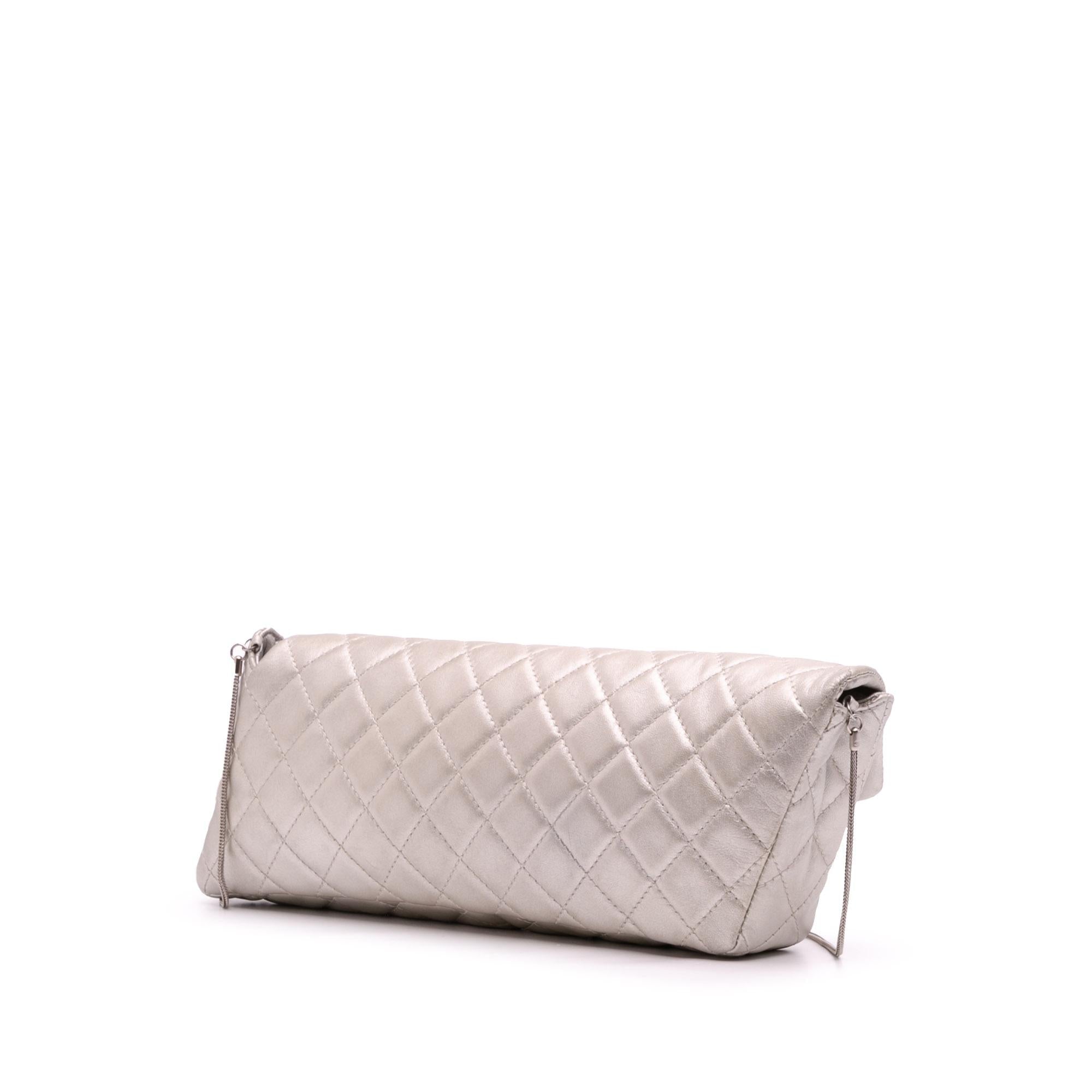 Chanel Reissue 2.55 Metallic Lambskin Clutch With Chain