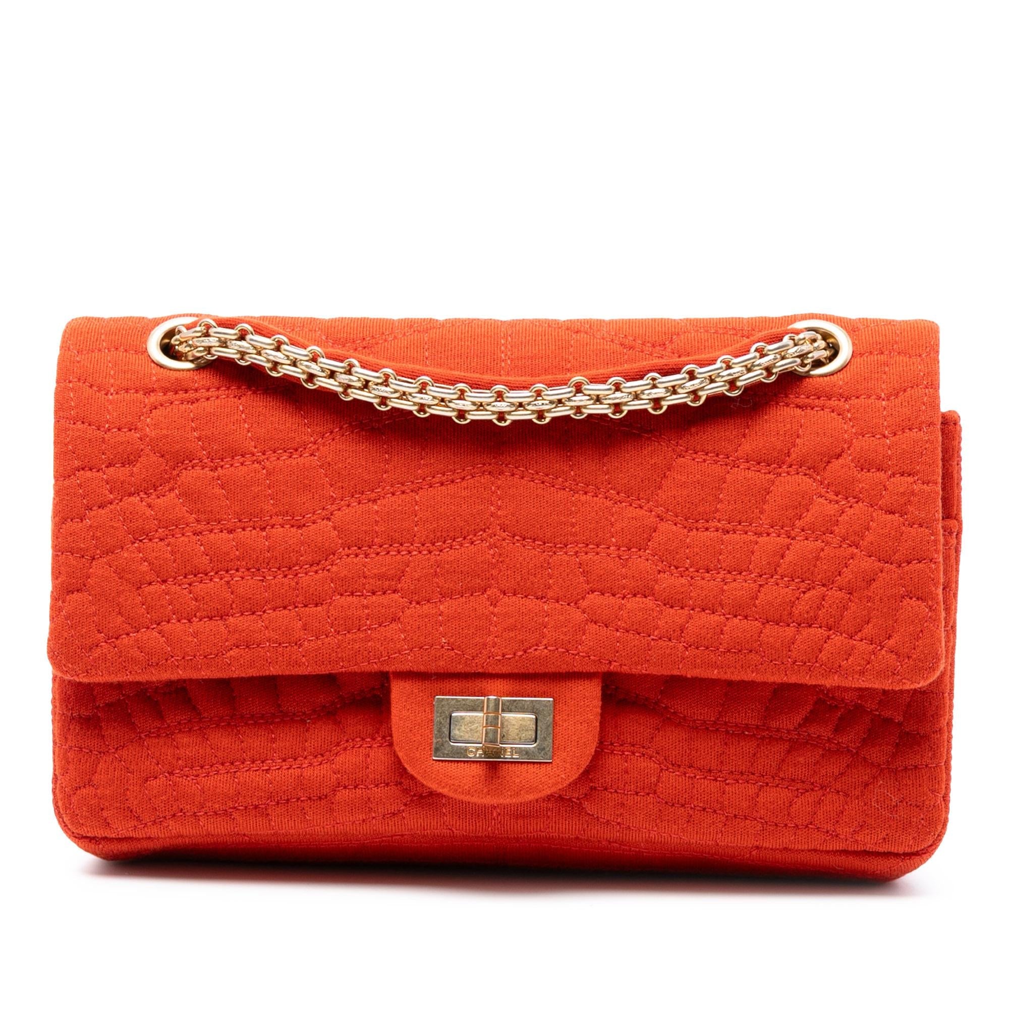 Chanel Reissue 2.55 Quilted Jersey Coco Croc Double Flap 225
