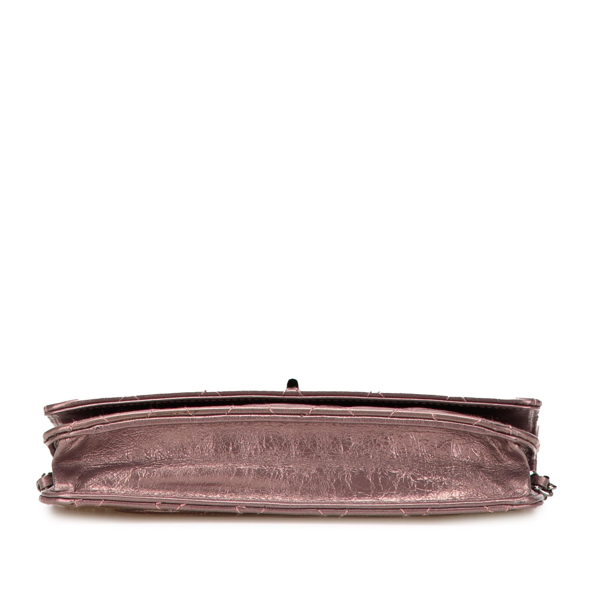 Chanel Reissue 2.55 Quilted Metallic Aged Calfskin Wallet on Chain