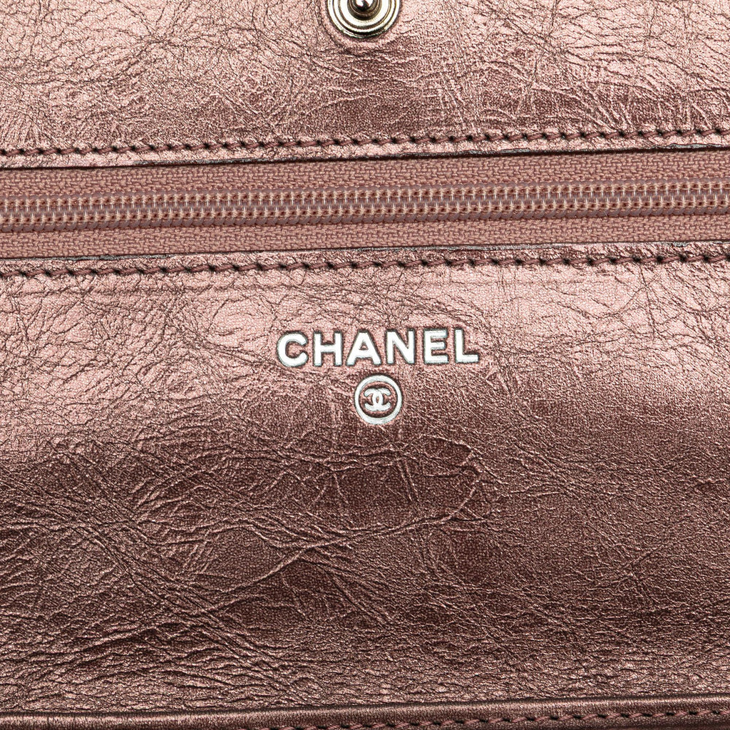 Chanel Reissue 2.55 Quilted Metallic Aged Calfskin Wallet on Chain
